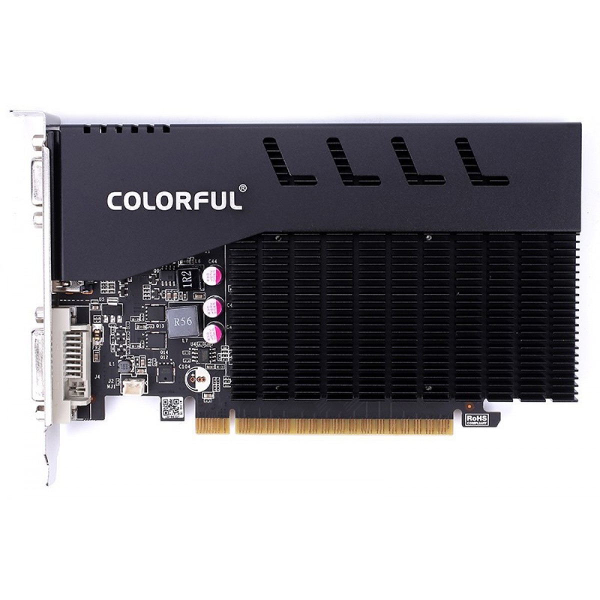 Placa de Vídeo Colorful, GeForce, GT 710 V2.0, 1GB, GDDR3, 64Bit, GT710-2GD3-V