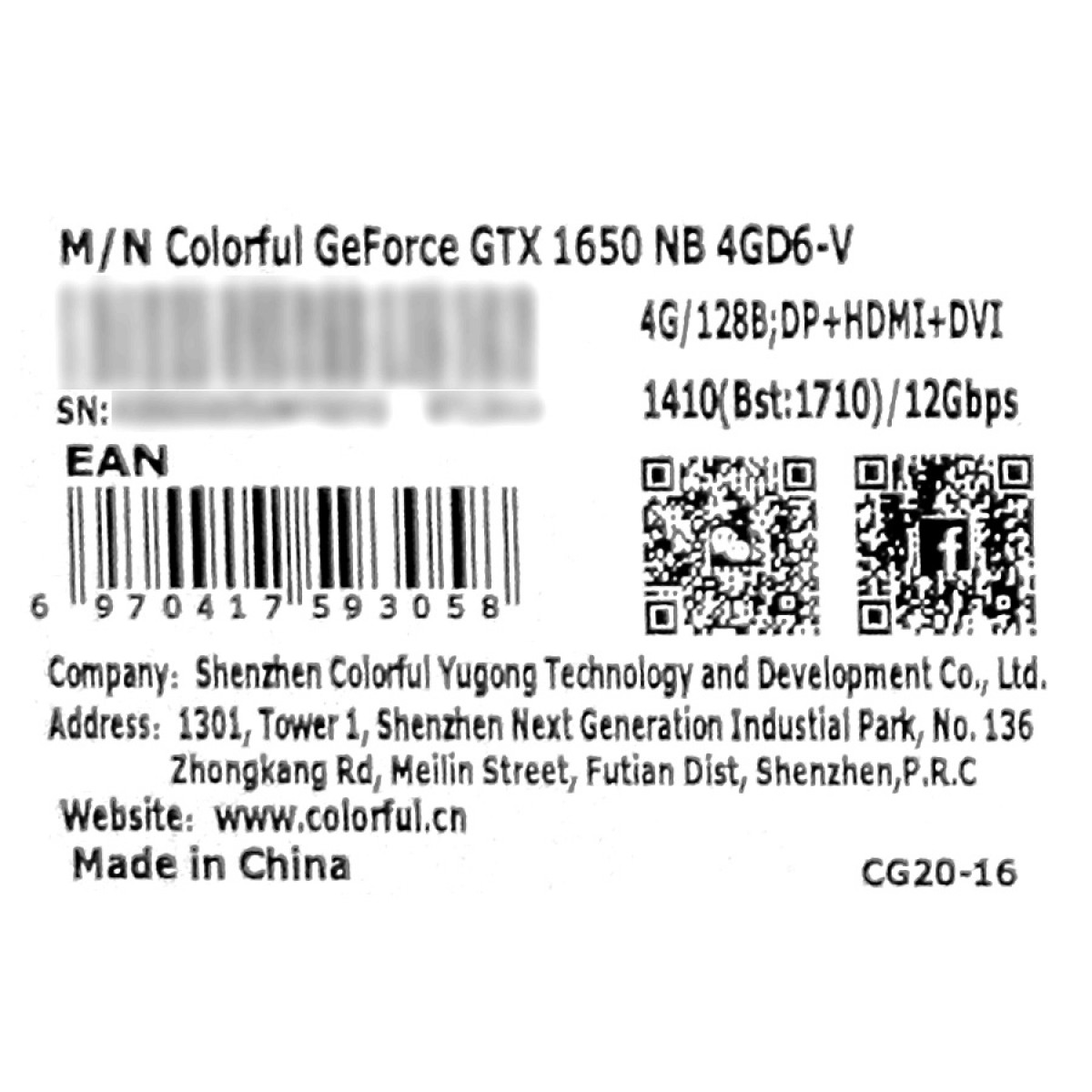 Placa de Vídeo Colorful GeForce GTX 1650 NB 4GD6-V, 4GB, GDDR6, 128bit