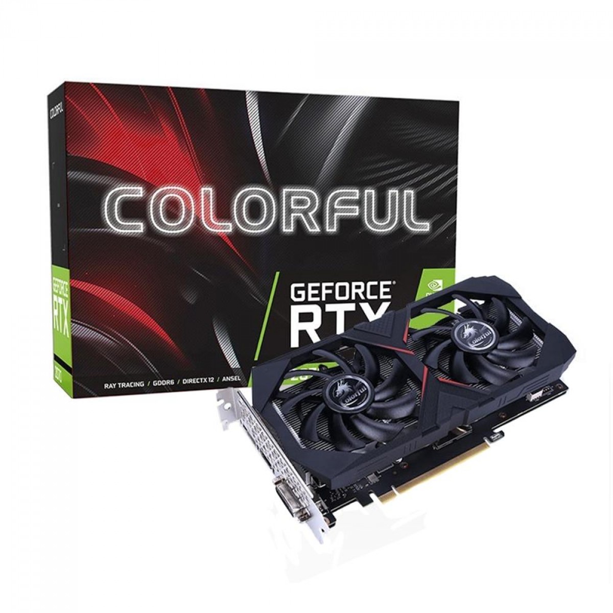 Placa de Vídeo Colorful, GeForce, RTX 2070, Dual, 8GB, GDDR6