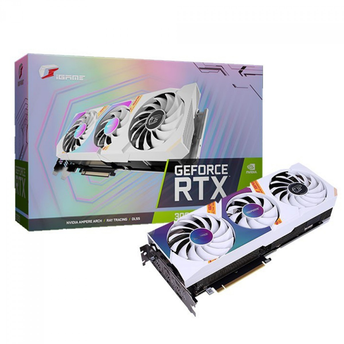 PLACA DE VÍDEO COLORFUL IGAME GEFORCE RTX 3070 TI ULTRA WHITE OC-V, LHR, 8GB GDDR6X, DLSS, RAY TRACING,