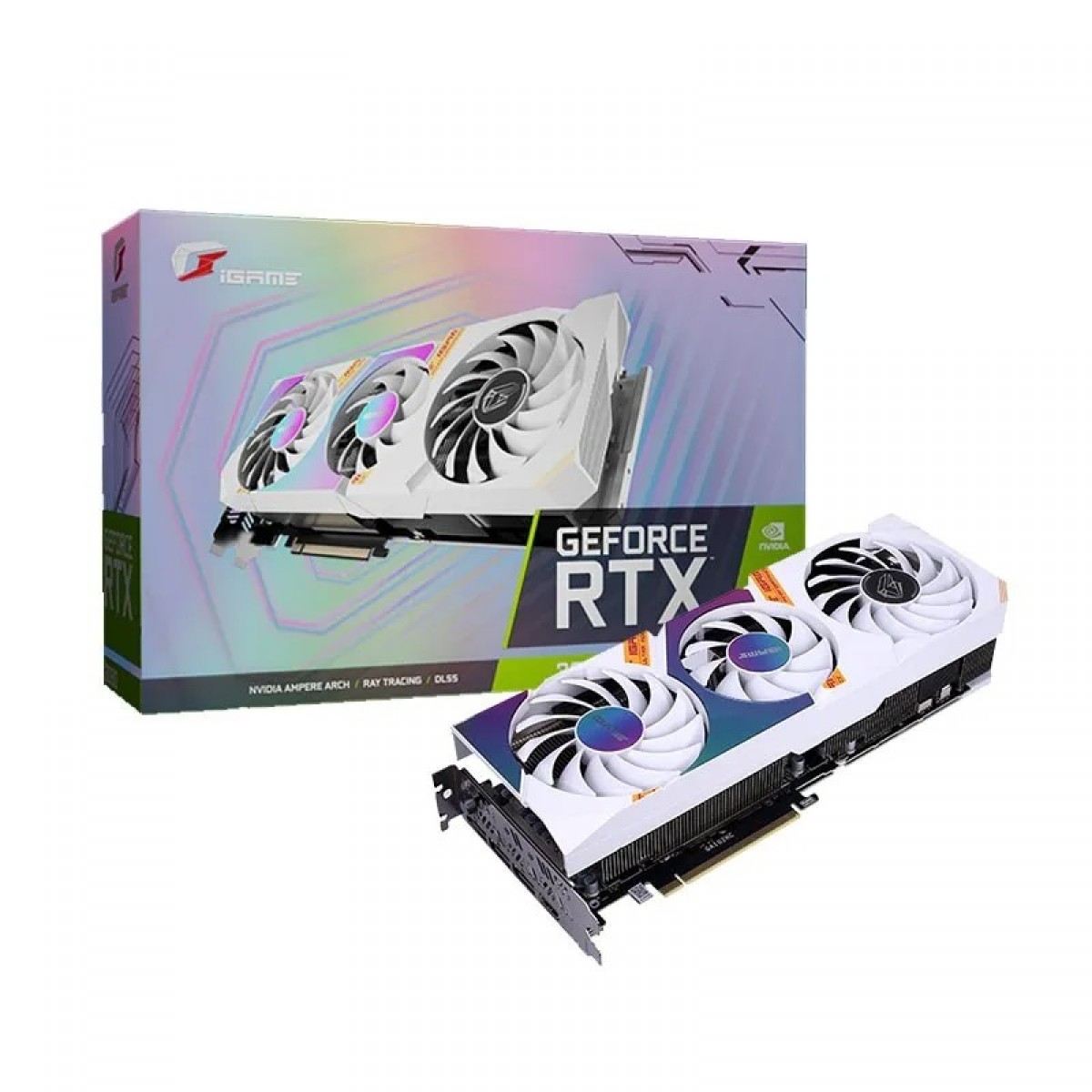 PLACA DE VÍDEO COLORFUL IGAME GEFORCE RTX 3080 ULTRA WHITE OC, LHR, 12GB, GDDR6X, DLSS, RAY TRACING