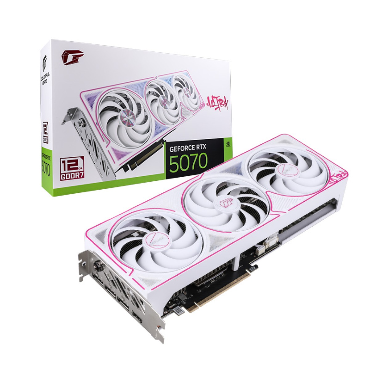 Placa de Vídeo Colorful iGame NVIDIA GeForce RTX 5070 Ultra W OC, 12GB, GDDR7, DLSS, Ray Tracing, White