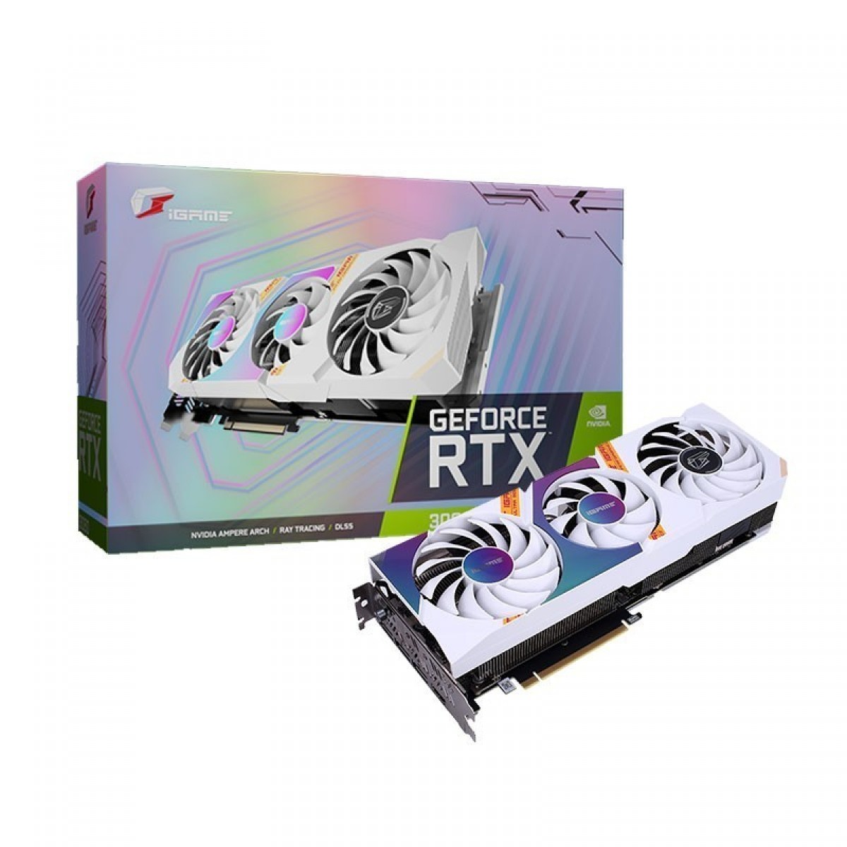 Placa de Vídeo Colorful iGame GeForce RTX 3060 Ultra, White, OC, LHR, 12GB L-V, GDDR6, DLSS, Ray Tracing