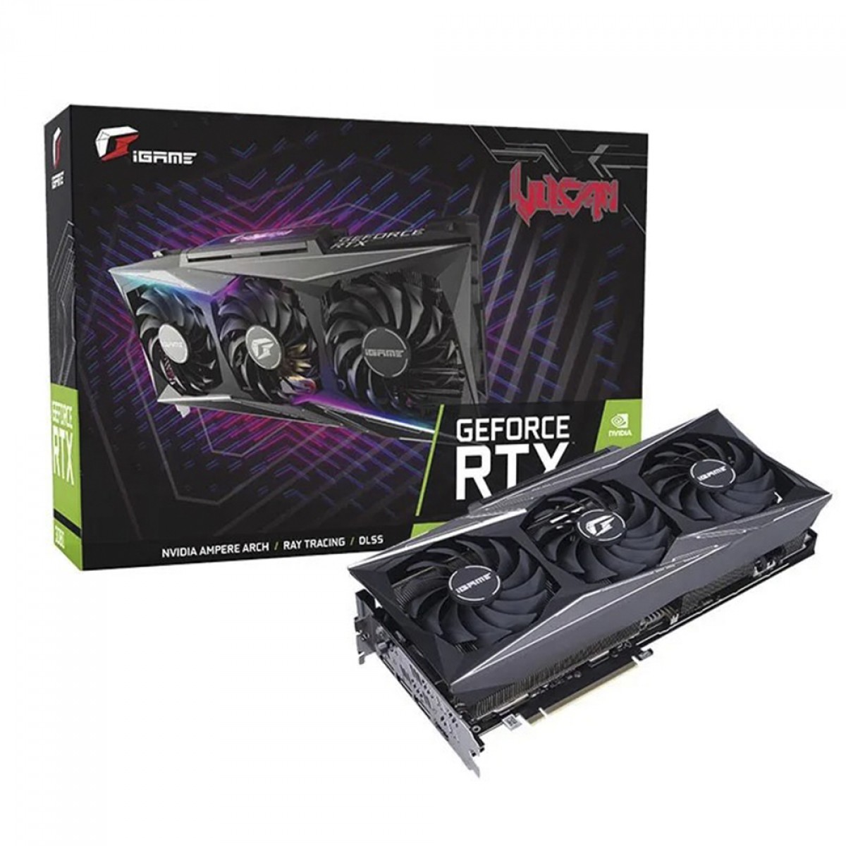 Placa De Vídeo Colorful NVIDIA GeForce IGame RTX 3080 Vulcan, OC, LHR, 12GB, DLSS, Ray Tracing