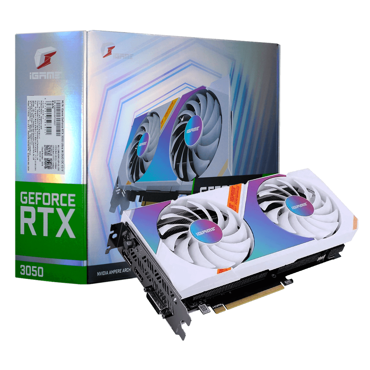 Placa De Vídeo Colorful NVIDIA GeForce RTX 3050 Ultra W DUO OC V2-V, 8GB, GDDR6, DLSS, Ray Tracing