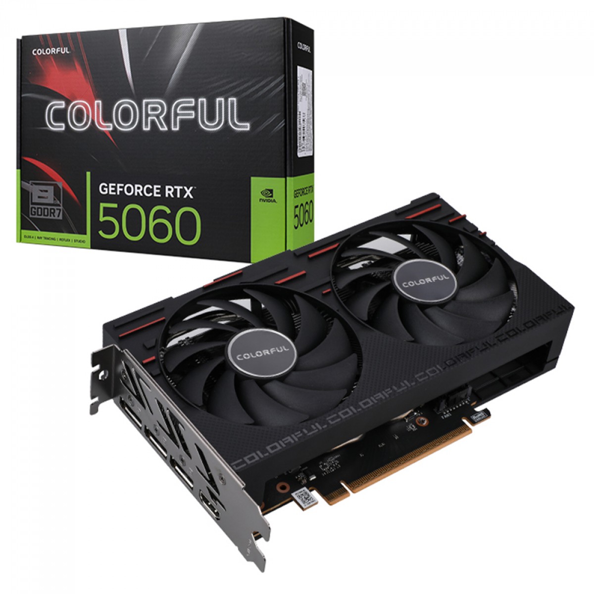 Placa de Vídeo Colorful NVIDIA GeForce RTX 5060 Gaming Duo 8GB-V, 8GB, GDDR7, DLSS, Ray Tracing