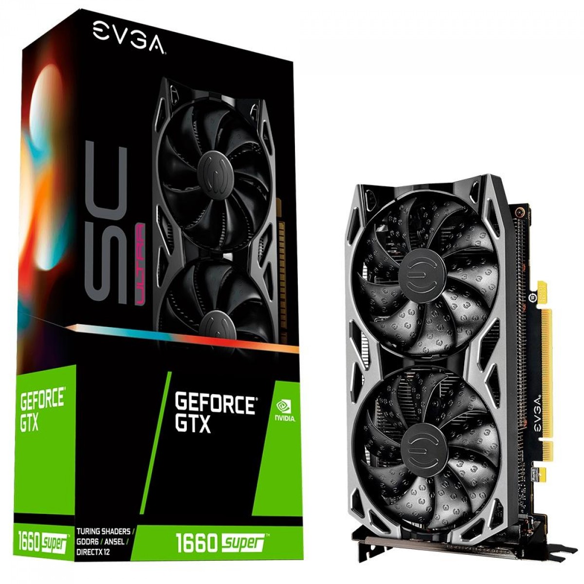 Placa de Vídeo EVGA GeForce GTX 1660 Super SC Ultra Gaming, 6GB, GDDR6, 192bit, 06G-P4-1068-KR
