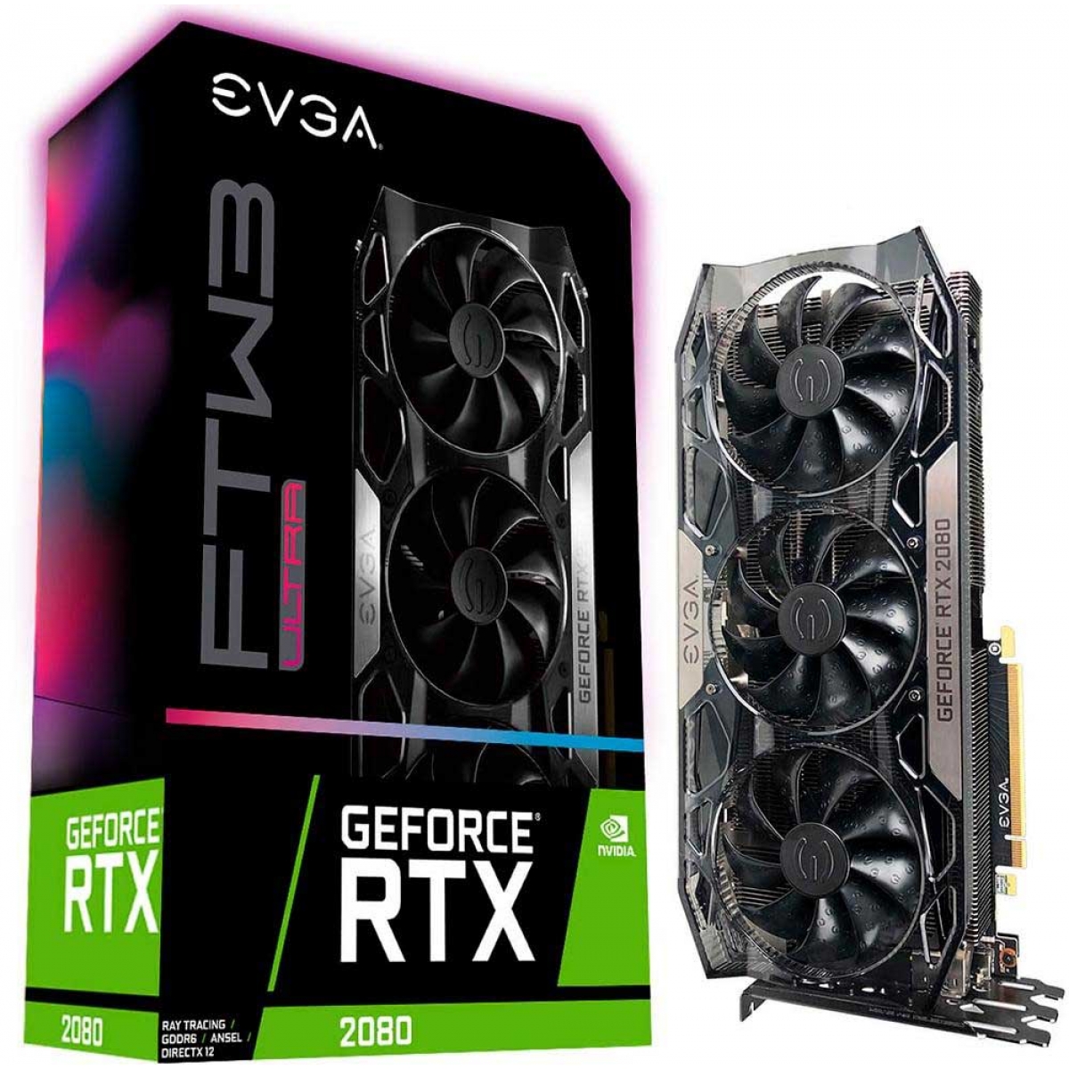 Placa de Vídeo EVGA NVIDIA GeForce RTX 2080 FTW3 Ultra Gaming, 8GB GDDR6, 256Bit, 08G-P4-2287-KR