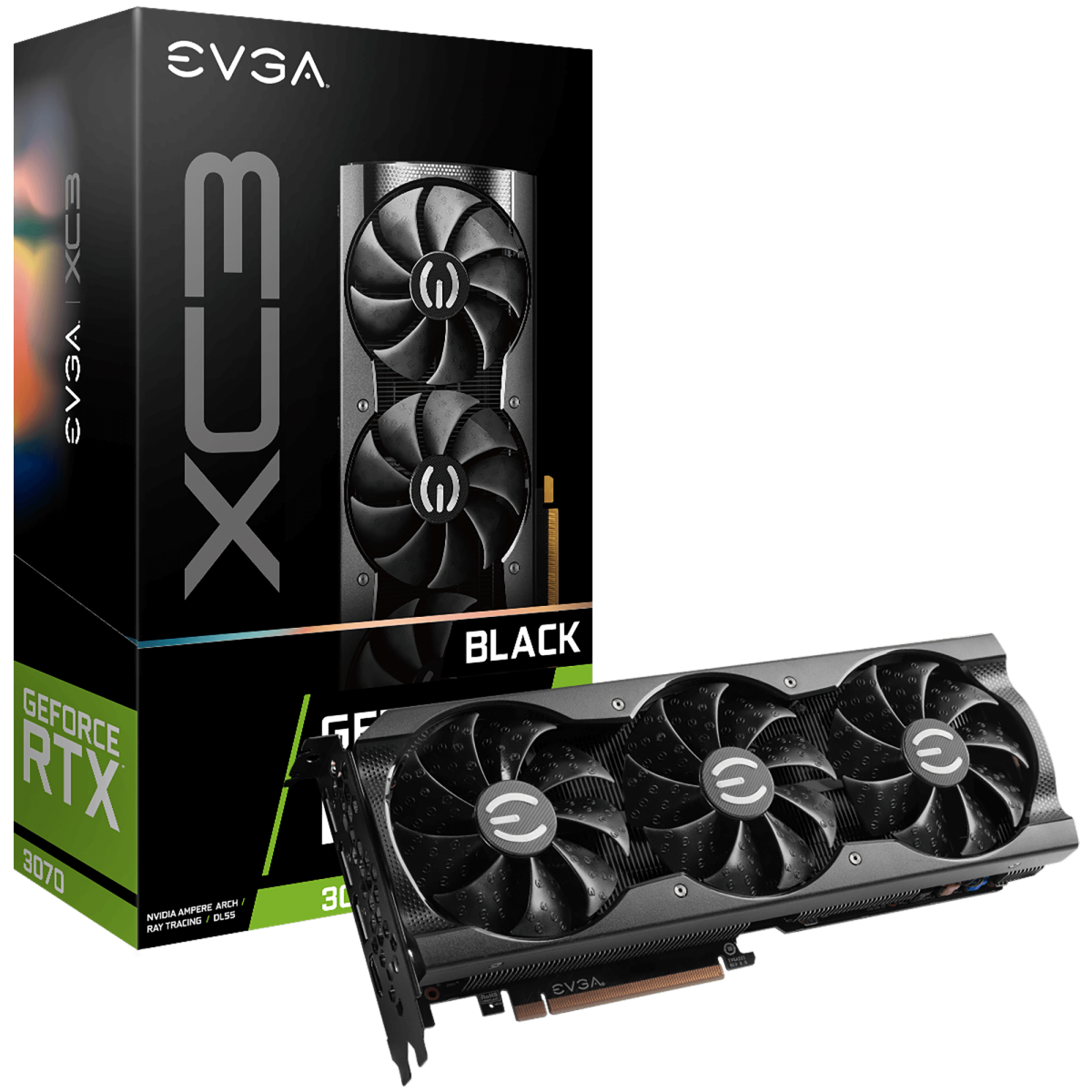 Placa de Vídeo EVGA GeForce RTX 3070 XC3 Black Gaming, 8GB, GDDR6, 256bit, 08G-P5-3751-KR