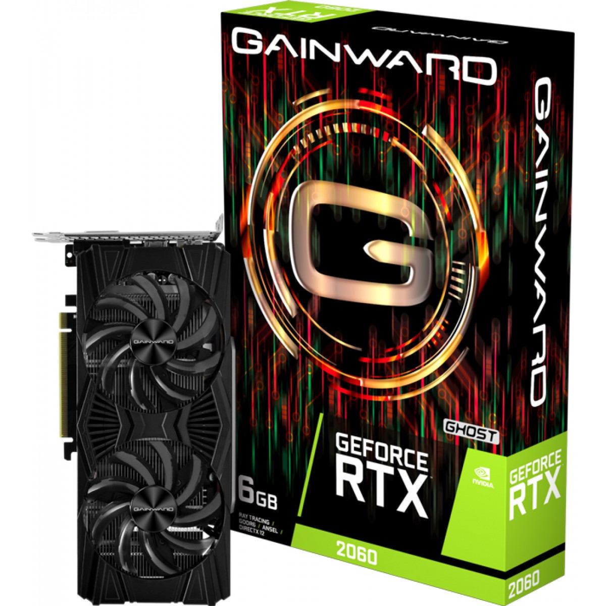 Placa De Vídeo Gainward, Geforce, RTX 2060 Ghost, 6GB, GDDR6 Placa De Vídeo Gainward, Geforce, RTX 2060 Ghost, 6GB, GDDR6