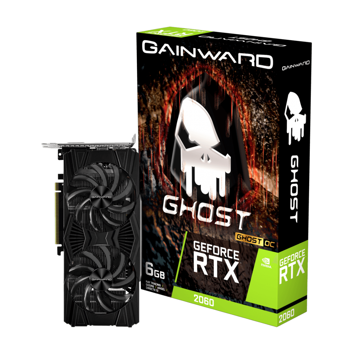 Placa De Vídeo Gainward, Geforce, RTX 2060 Ghost OC, 6GB, GDDR6, 192Bit, NE62060S18J9-1160X - Open