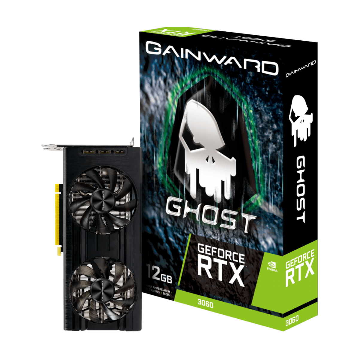 Placa De Vídeo Gainward NVIDIA GeForce RTX 3060 Ghost, LHR, 12GB, GDDR6, DLSS, Ray Tracing, NE63060019K9-