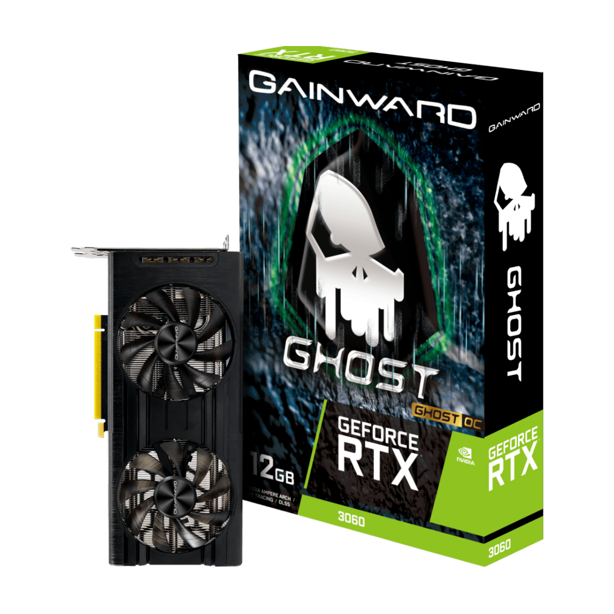 Placa de Vídeo Gainward GeForce RTX 3060 Ghost OC, LHR, 12GB, GDDR6, DLSS, Ray Tracing, NE63060T19K9-190AU