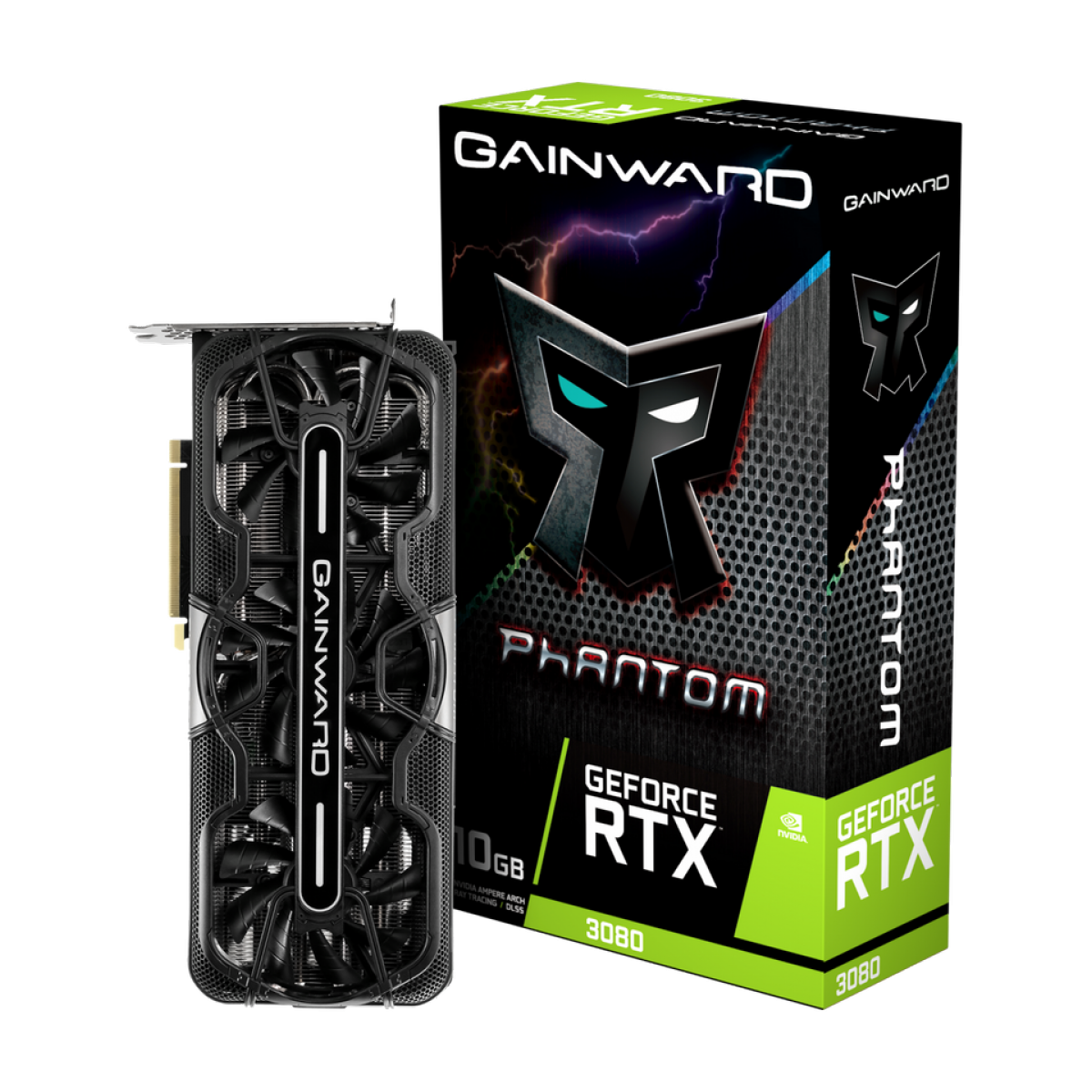 Placa de Vídeo Gainward, GeForce RTX 3080 Phantom V1, LHR, 10GB, GDDR6, DLSS, Ray Tracing, NED3080U19IA-1020P
