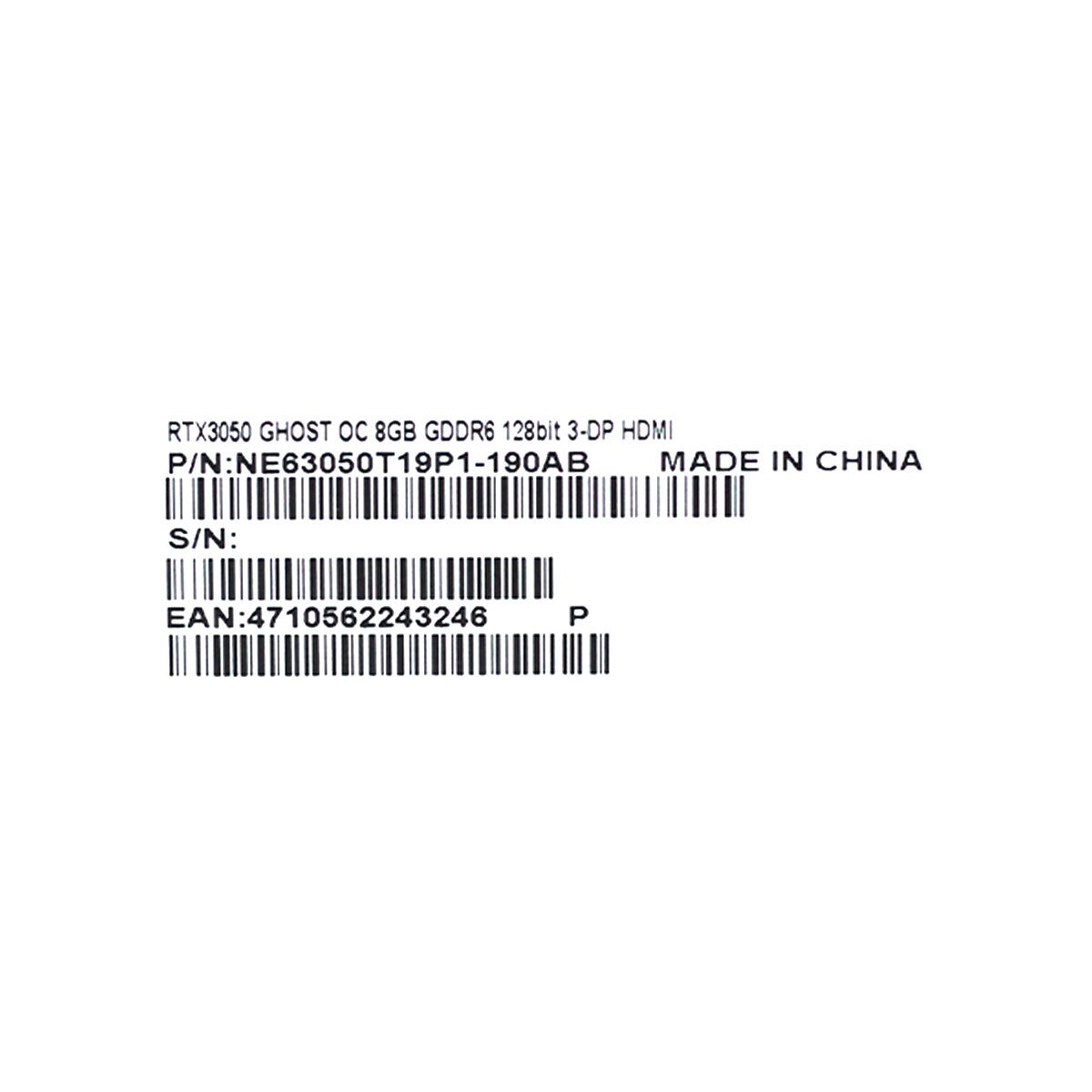 Placa de Vídeo Gainward NVIDIA GeForce RTX 3050 Ghost OC, LHR, 8GB, GDDR6, DLSS, Ray Tracing, NE63050T19P1-190AB