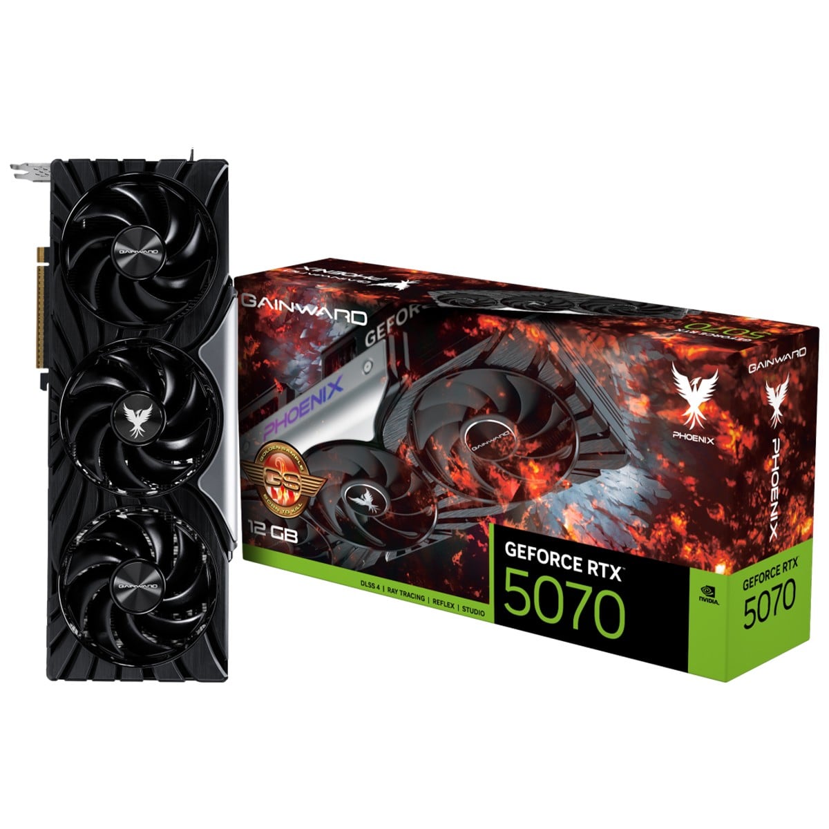 Placa de Vídeo Gainward NVIDIA GeForce RTX 5070 Phoenix GS, 12GB, GDDR7, DLSS, Ray Tracing, NE75070T19K9-GB2050X