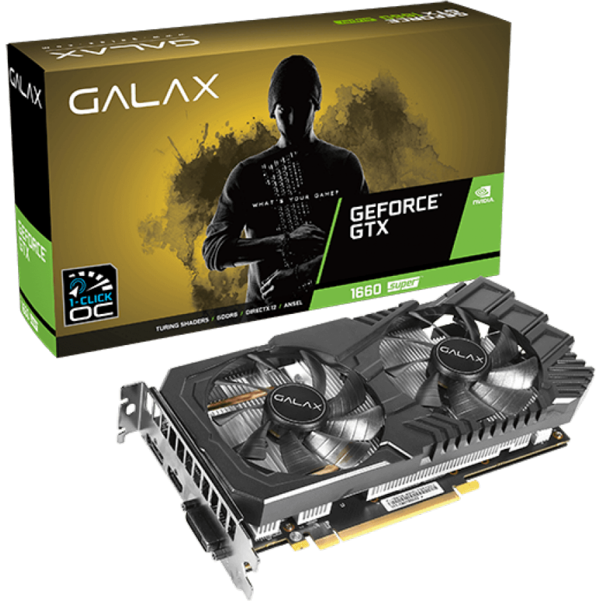 Placa de Vídeo Galax GeForce GTX 1660 Super X Edition (1-Click OC) Dual, 6GB GDDR6, 192Bit