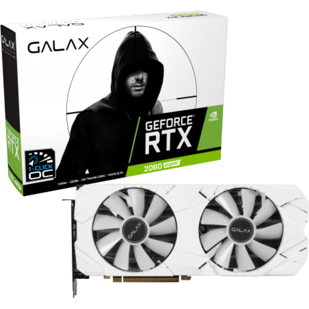 Placa de Vídeo Galax, Geforce, RTX 2060 Super Ex White, Dual, 1-Click OC, 8GB, GDDR6, 256Bit, 26ISL6MPX6EW