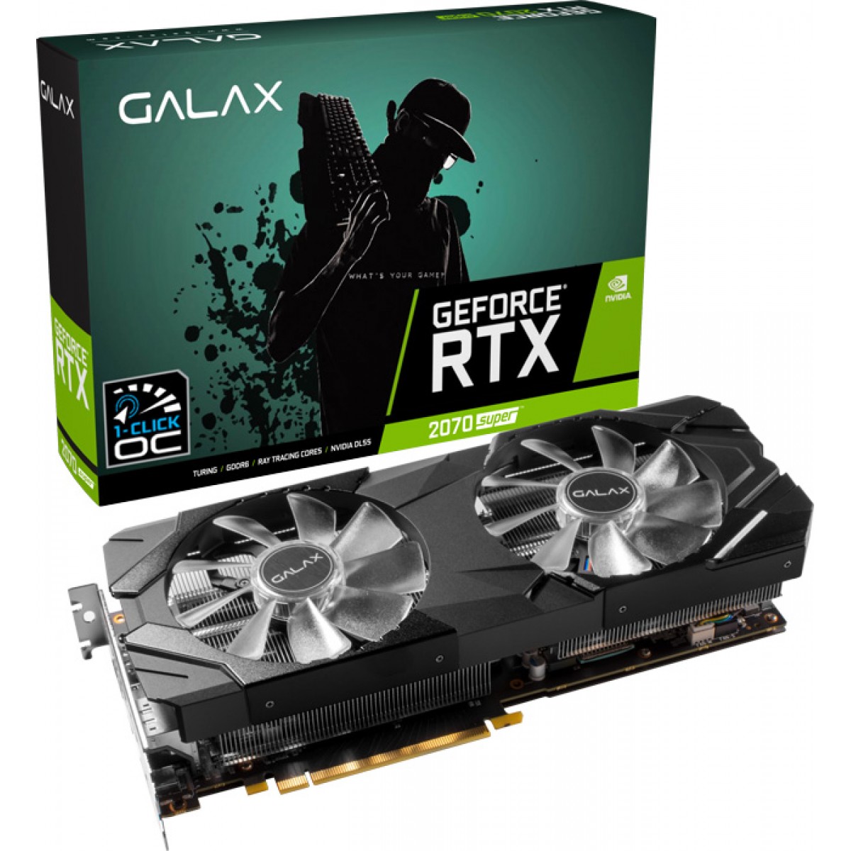 Placa de Vídeo Galax NVIDIA GeForce RTX 2070 Super EX (1-Click OC), 8GB GDDR6, 256Bit, 27ISL6MDU9EX
