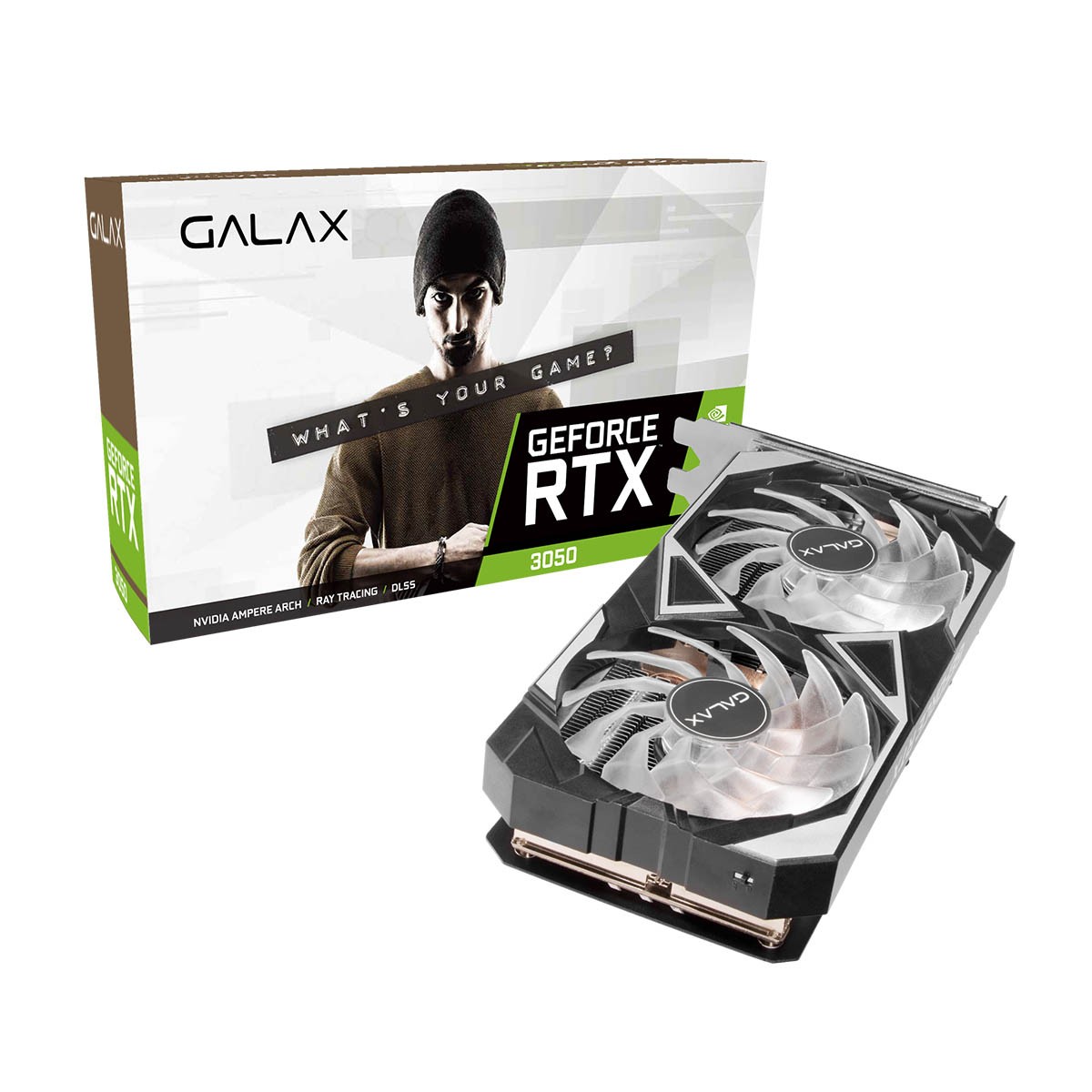 Placa De Vídeo Galax NVIDIA GeForce RTX 3050 EX (1-Click OC), LHR, 8GB, GDDR6, DLSS, Ray Tracing, 35NSL8M