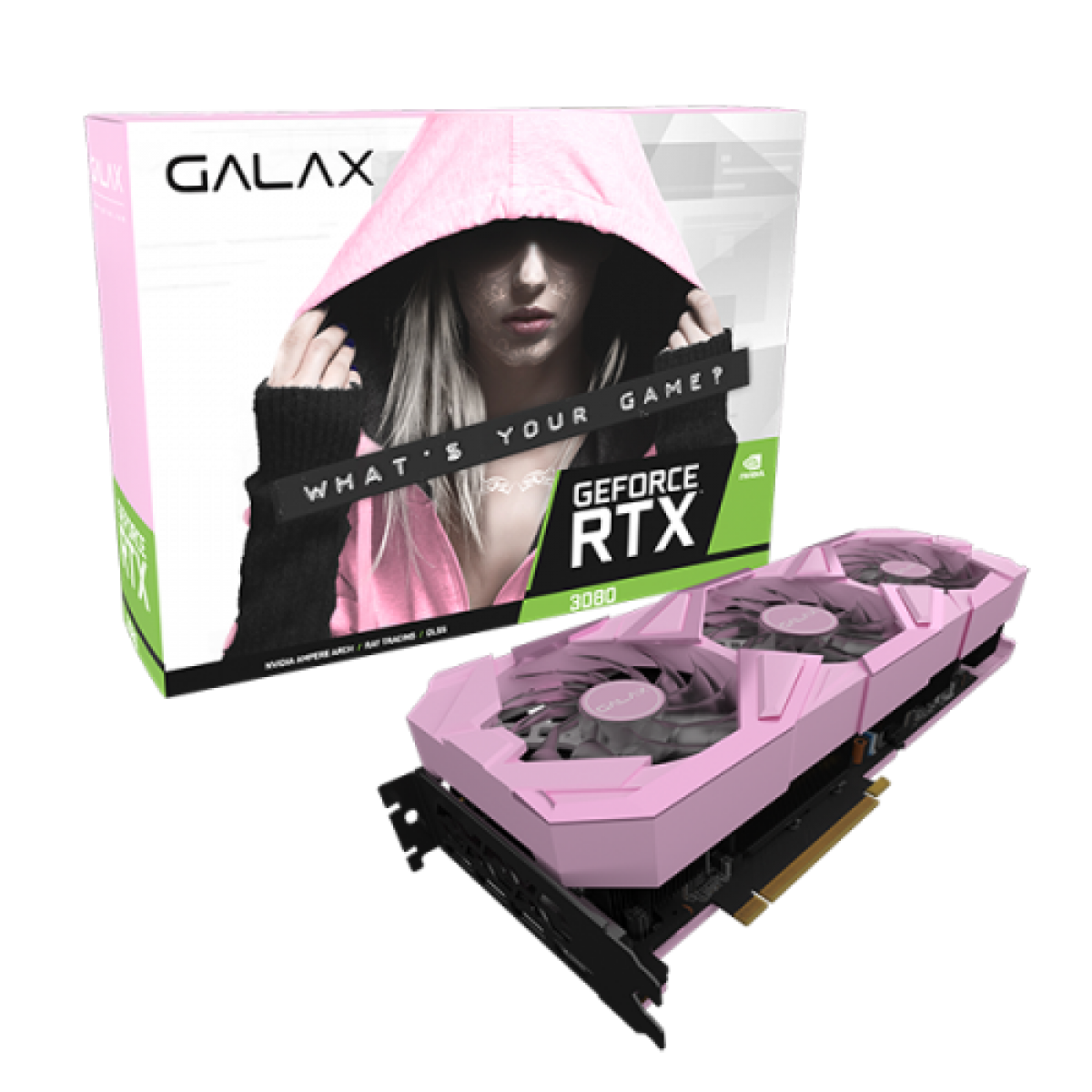 Placa de Vídeo Galax, GeForce, RTX 3080 EX Gaming Pink, 1 Click OC, 10GB, GDDR6X, 320Bit, 