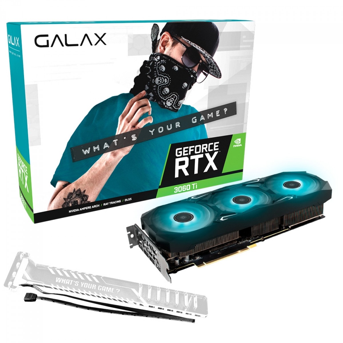 Placa De Vídeo Galax NVIDIA GeForce RTX 3060 Ti SG 1-Click OC Plus, 8GB GDDR6X, DLSS, Ray Tracing, 36ISM6