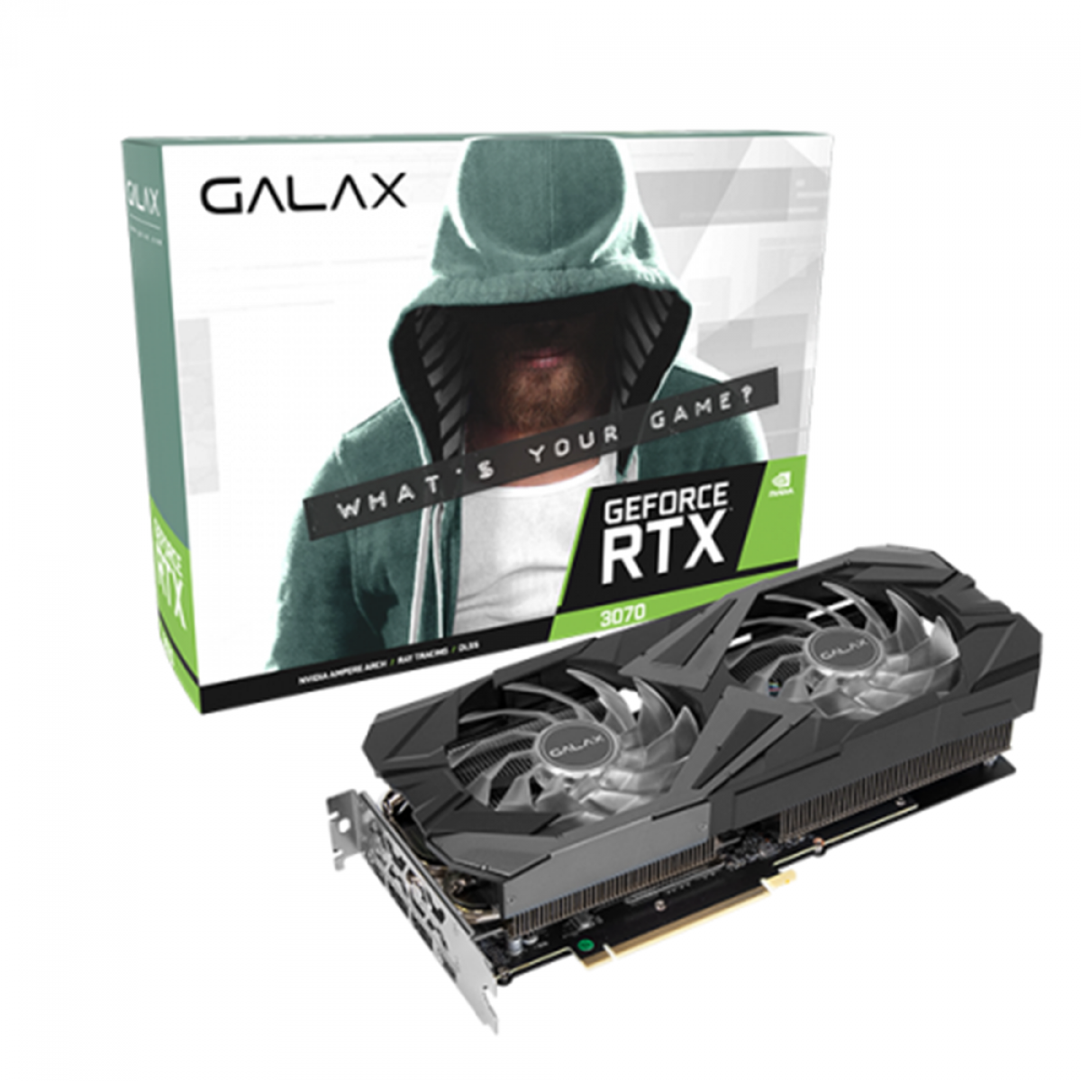 Placa de Vídeo Galax NVIDIA GeForce RTX 3070 EX (1-Click OC), LHR, 8GB, GDDR6, DLSS, Ray Tracing, 37NSL6MD2VXI