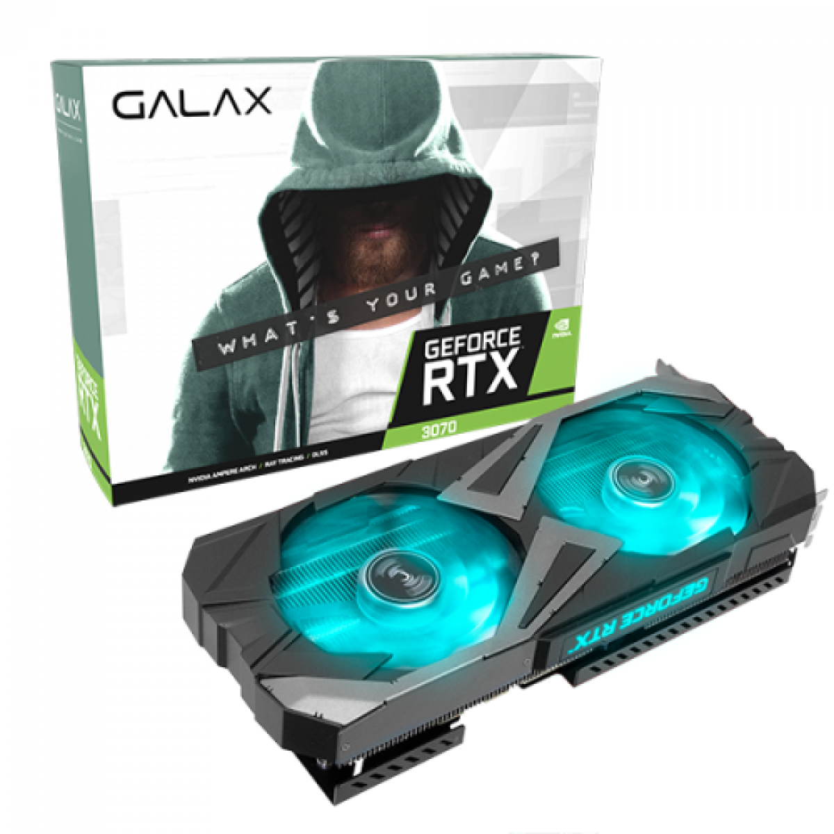 Placa De Vídeo Galax NVIDIA GeForce RTX 3070 EX (1-Click OC), LHR, 8GB, GDDR6, DLSS, Ray Tracing, 37NSL6M