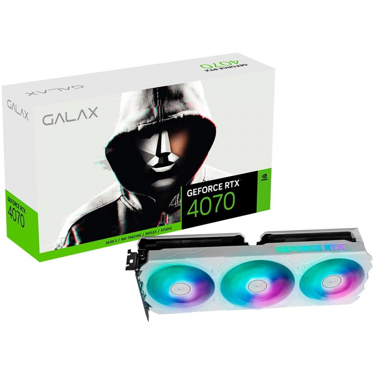 Placa De Vídeo Galax NVIDIA GeForce RTX 4070 EX 1-Click OC Gamer White, 12GB, GDDR6X, DLSS, Ray Tracing,