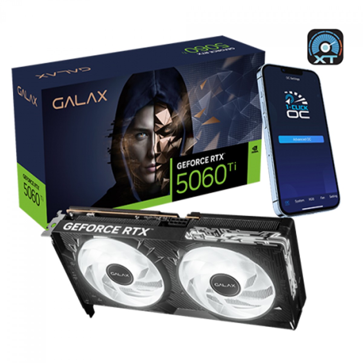 Placa De Vídeo Galax NVIDIA GeForce RTX 5060 Ti 1-Click OC Classic, 8GB, GDDR7, DLSS, Ray Tracing, 56ISN8MDABCC