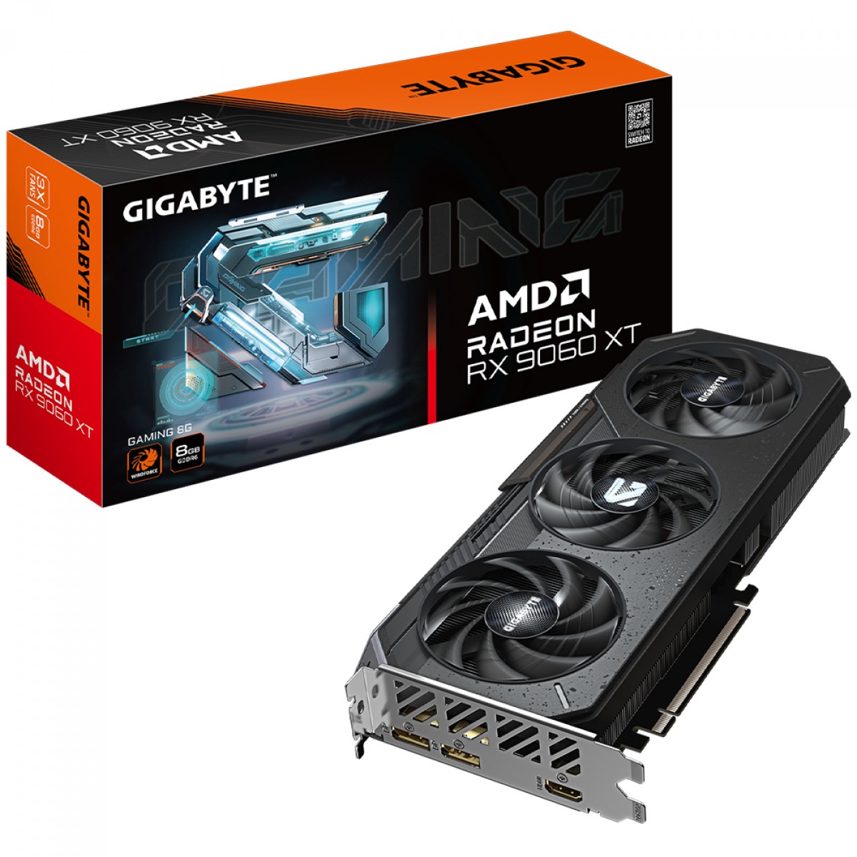 Placa de Vídeo Gigabyte AMD Radeon RX 9060 XT Gaming, 8GB, GDDR6, FSR, Ray Tracing, GV-R9060XTGAMING-8GD