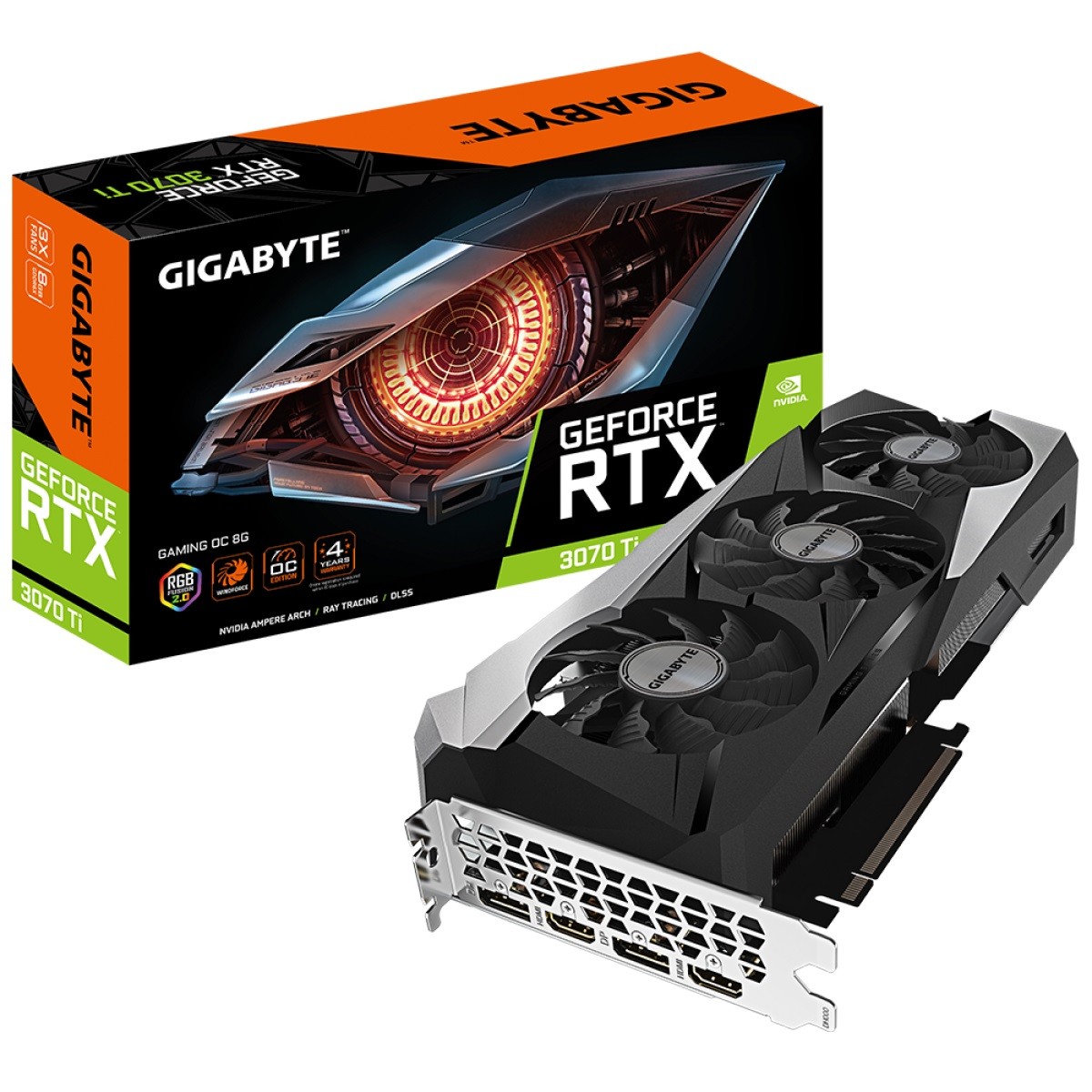 Placa de Vídeo Gigabyte GeForce RTX 3070 Ti Gaming OC, LHR, 8GB
