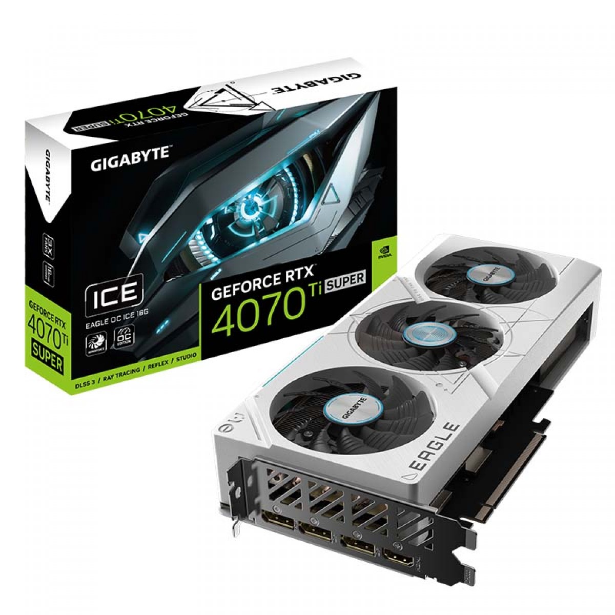 Placa De Video Gigabyte GeForce RTX 4070 Ti Super Eagle OC ICE, 16GB, GDDR6X, DLSS, Ray Tracing, GV-N407TSEAGLEOC ICE-16GD