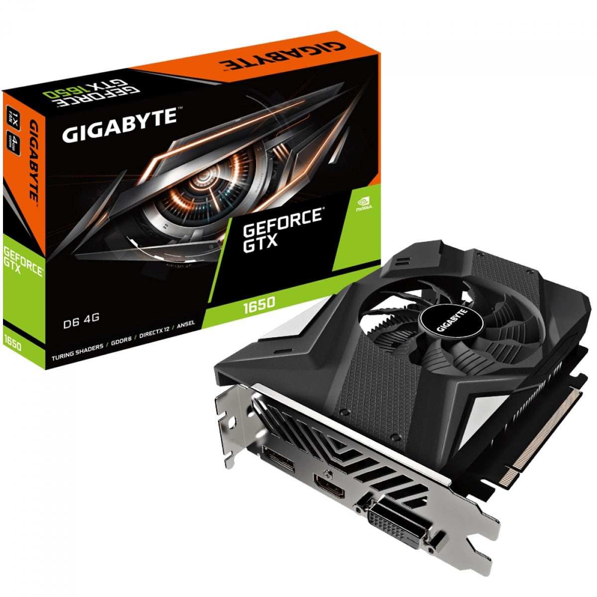 Placa de Vídeo Gigabyte NVIDIA GeForce GTX 1650 D6, 4GB GDDR6, 128Bit, GV-N1656D6-4GD Rev 2.0