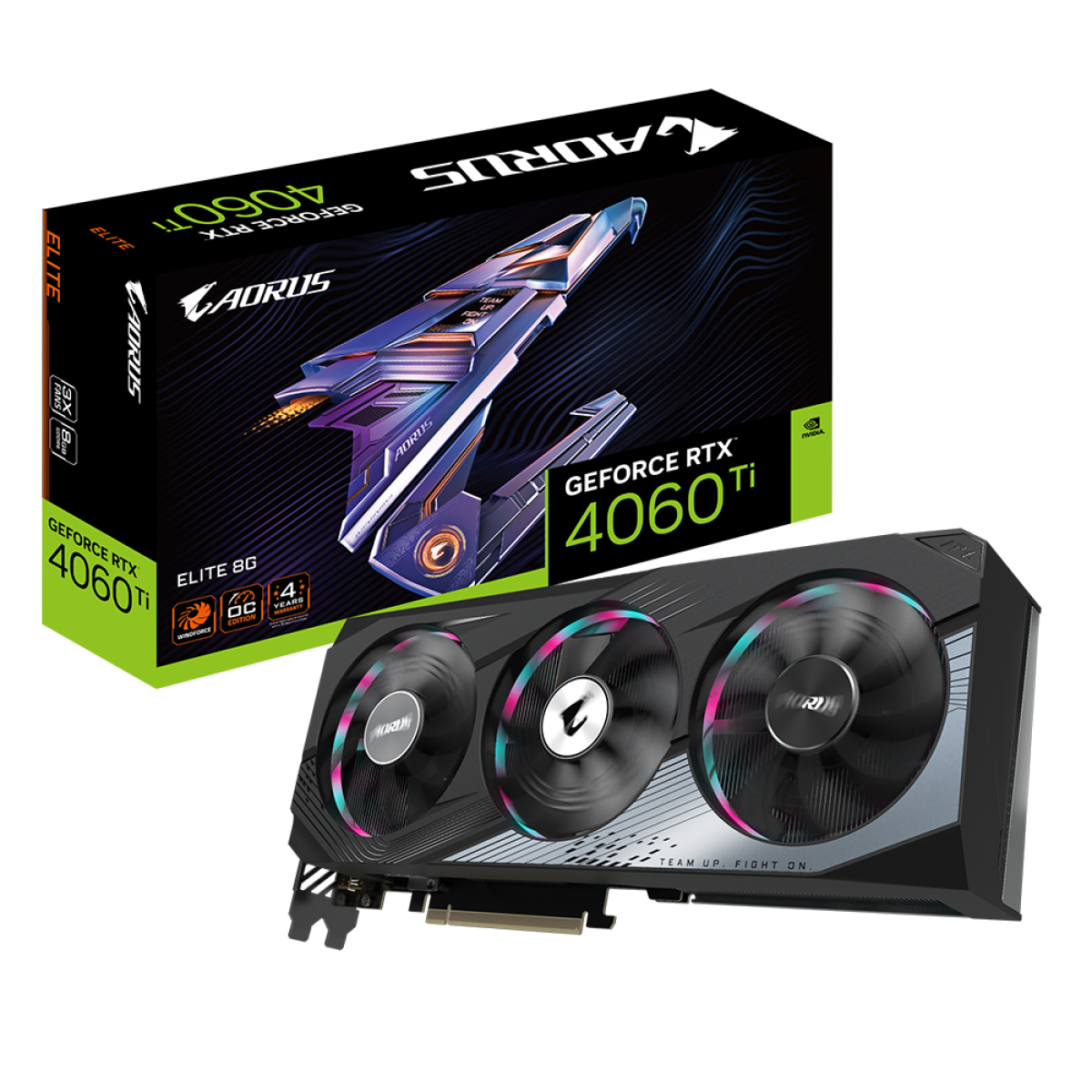 Placa de Vídeo Gigabyte NVIDIA GeForce RTX 4060 Ti Aorus Elite, 8GB, GDDR6, DLSS, Ray Tracing, GV-N406TAORUS E-8GD