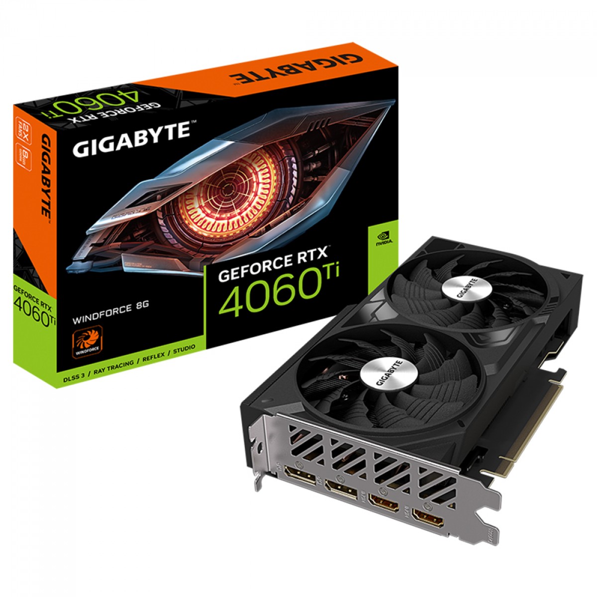 Placa de Vídeo Gigabyte NVIDIA GeForce RTX 4060 Ti WINDFORCE, 8GB, GDDR6, DLSS, Ray Tracing, GV-N406TWF2-8GD