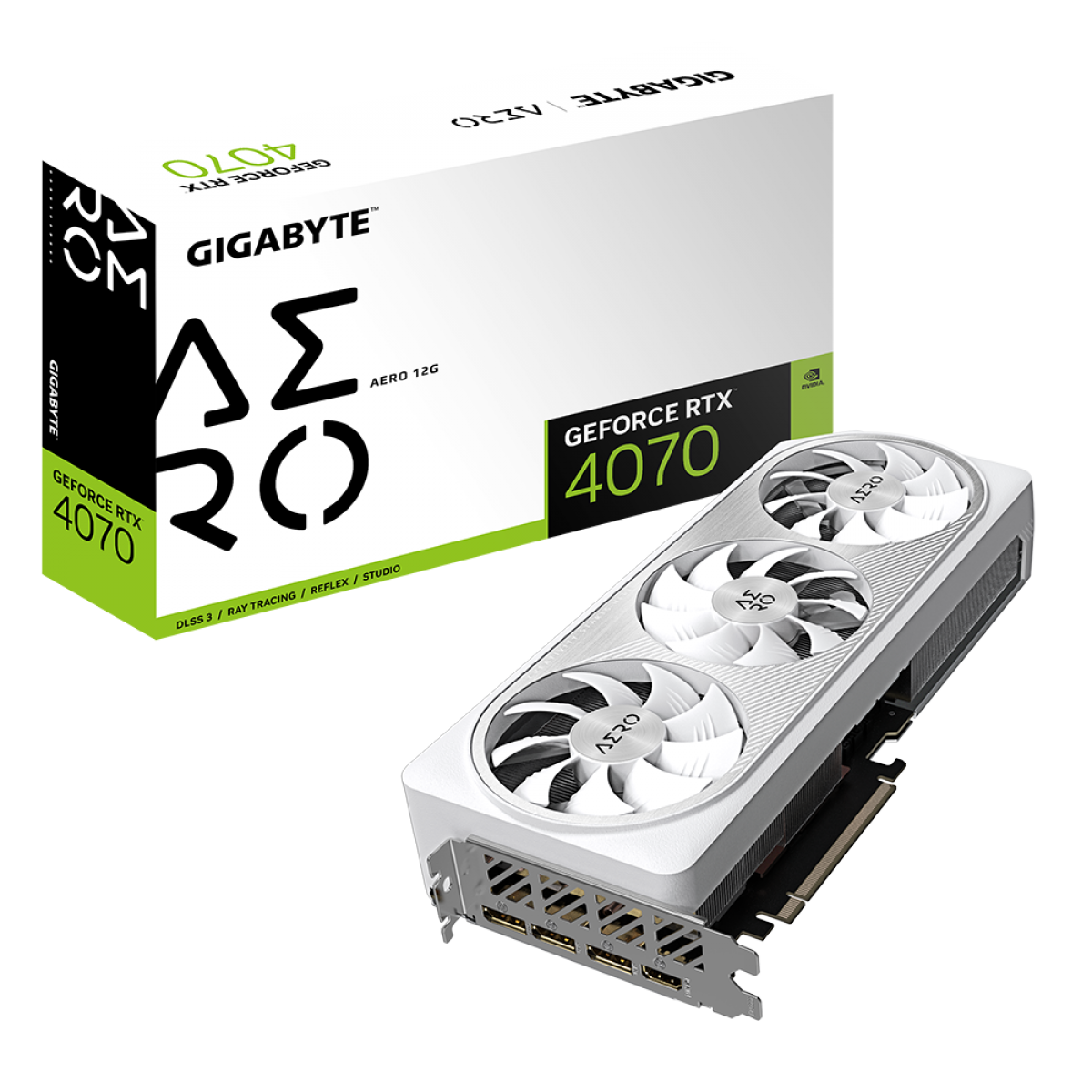 Placa De Vídeo Gigabyte NVIDIA GeForce RTX 4070 AERO White, 12GB, GDDR6X, DLSS, Ray Tracing, GV-N4070AERO