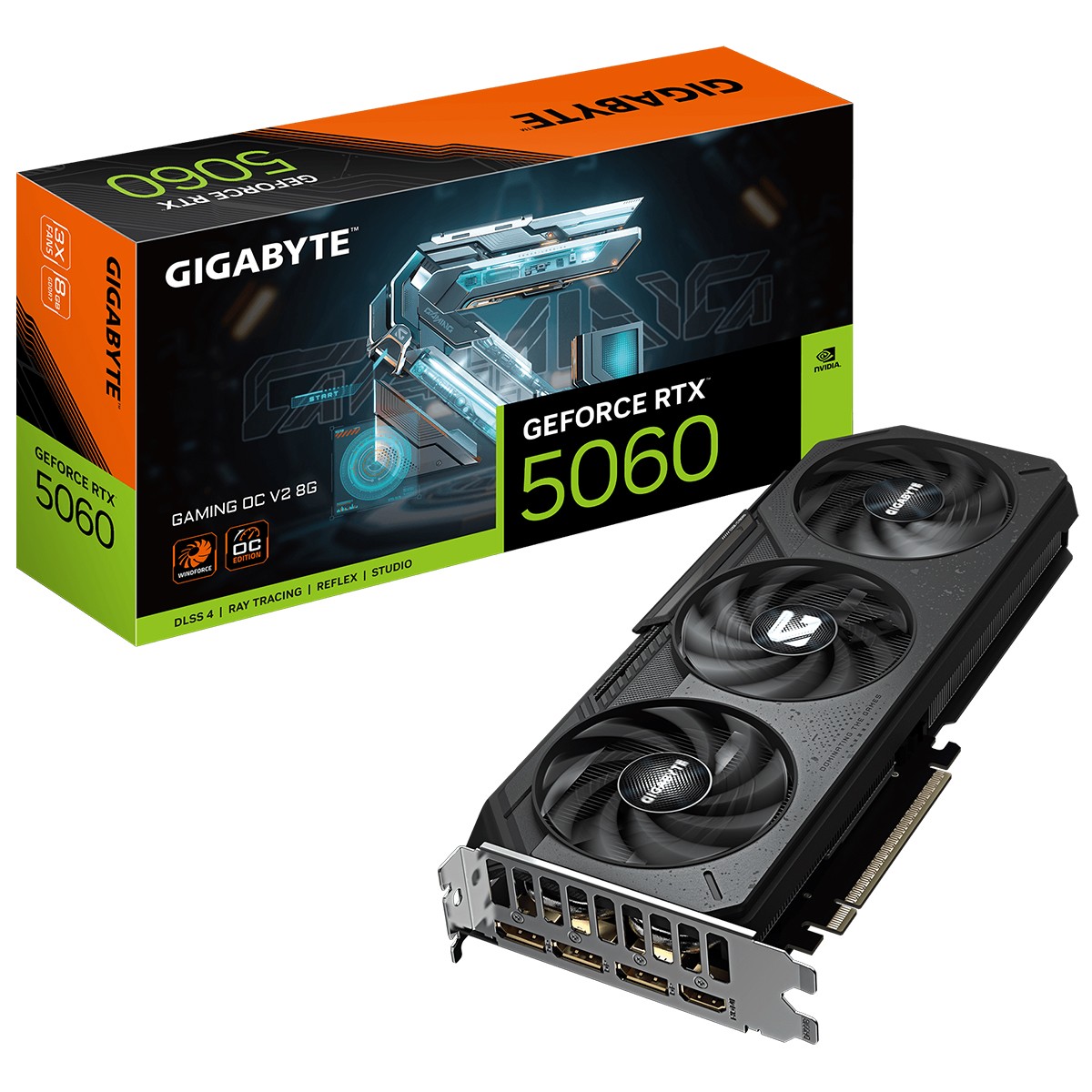 Placa de Vídeo Gigabyte NVIDIA GeForce RTX 5060 Gaming OC V2, 8GB, GDDR7, DLSS, Ray Tracing, GV-N5060GAMING OCV2-8GD