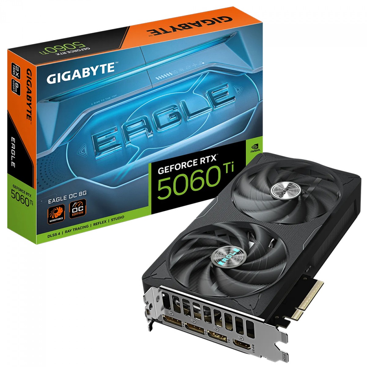 Placa de Vídeo Gigabyte NVIDIA GeForce RTX 5060 Ti Eagle OC, 8GB, GDDR7, DLSS, Ray Tracing, GV-N506TEAGLE OC-8GD