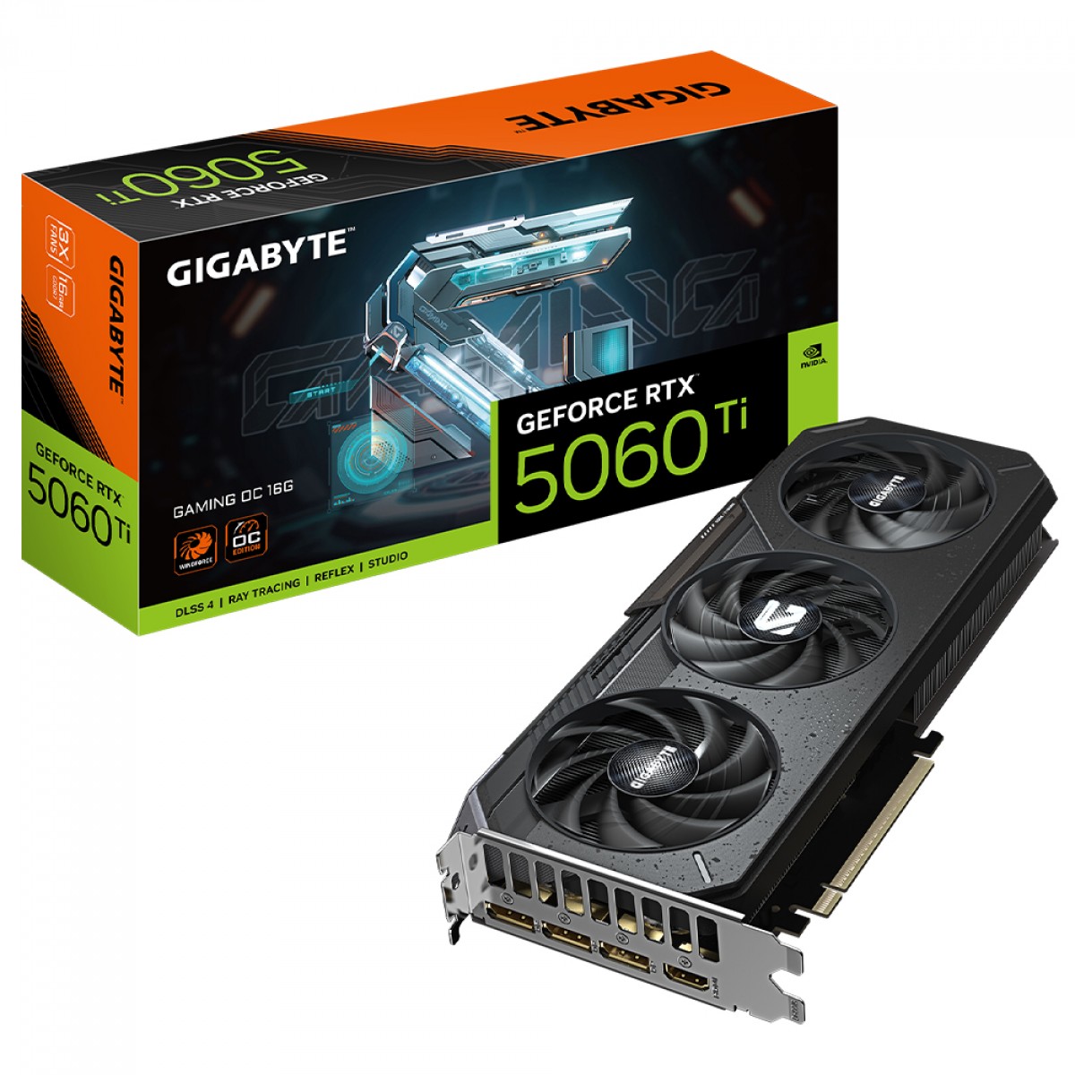 Placa de Vídeo Gigabyte NVIDIA GeForce RTX 5060 Ti Gaming OC, 16GB, GDDR7, DLSS, Ray Tracing, GV-N506TGAMING OC-16GD