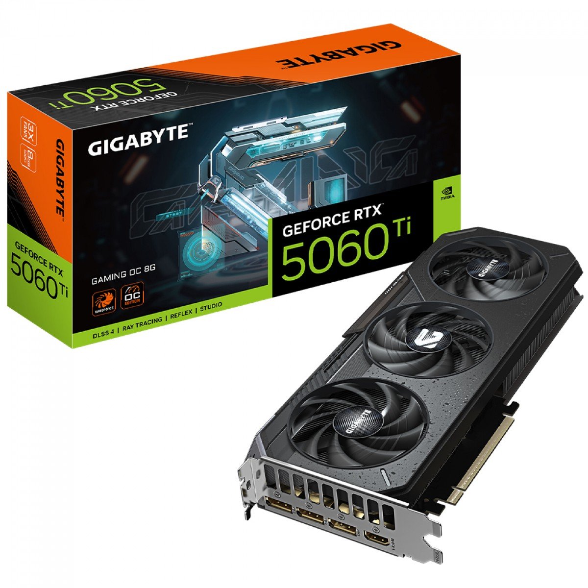 Placa de Vídeo Gigabyte NVIDIA GeForce RTX 5060 Ti Gaming OC, 8GB, GDDR7, DLSS, Ray Tracing, GV-N506TGAMING OC-8GD