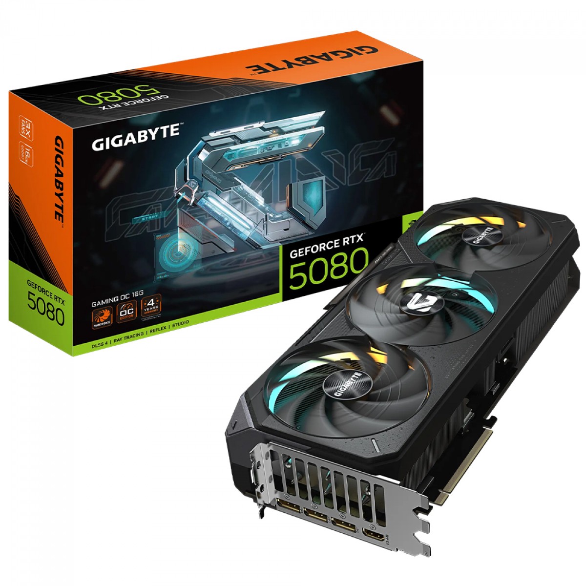 Placa de Vídeo Gigabyte NVIDIA GeForce RTX 5080 Gaming OC, 16GB, GDDR7, DLSS, Ray Tracing, GV-N5080GAMING OC-16GD 1.0