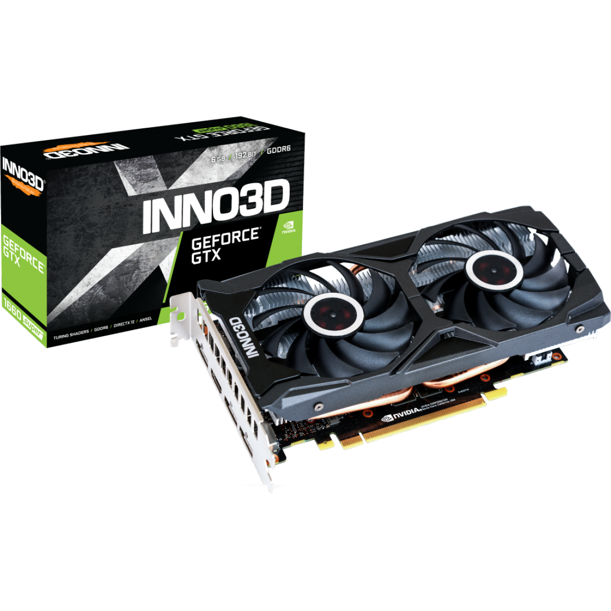 Placa de Vídeo Inno3D NVIDIA GeForce GTX 1660 Super Twin X2, 6GB GDDR6, 192Bit, N166SK-06D6