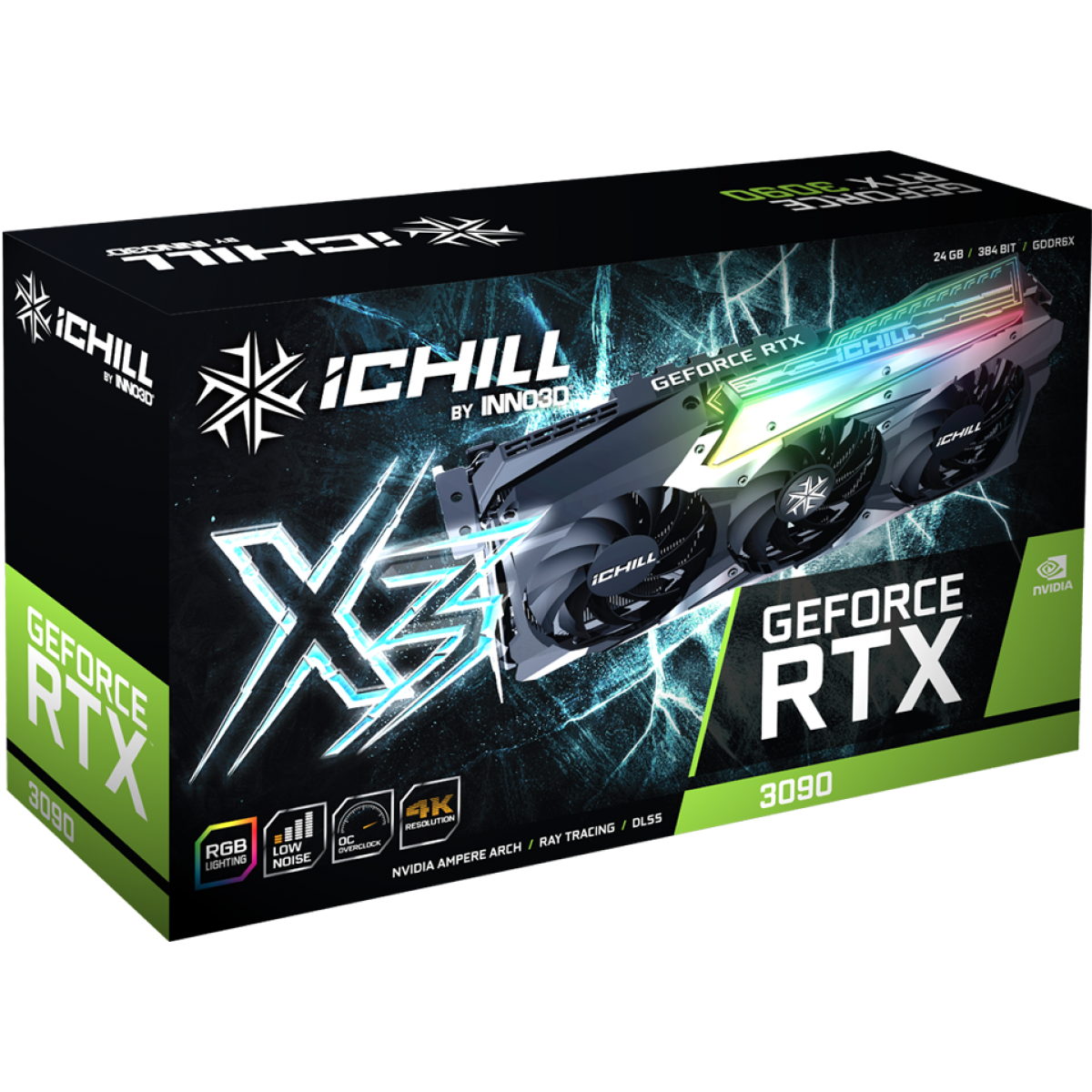 Placa de Vídeo INNO3D Geforce, ICHILL X3, RTX 3090, 24GB, GDDR6X, 384bit, C30903-246XX-1880VA37