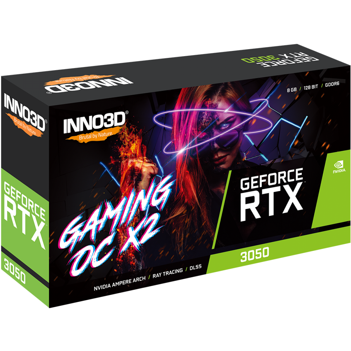 Placa de Vídeo INNO3D GeForce RTX 3050 GAMING OC X2, 8GB, GDDR6, DLSS, Ray Tracing, N30502-08D6X-11902120