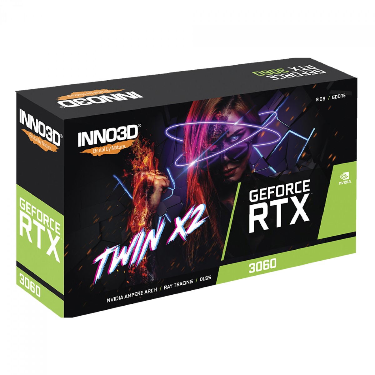 Placa de Vídeo INNO3D GeForce RTX 3060 TWIN X2, 8GB, GDDR6, DLSS, Ray Tracing, N30602-08D6X-11902130