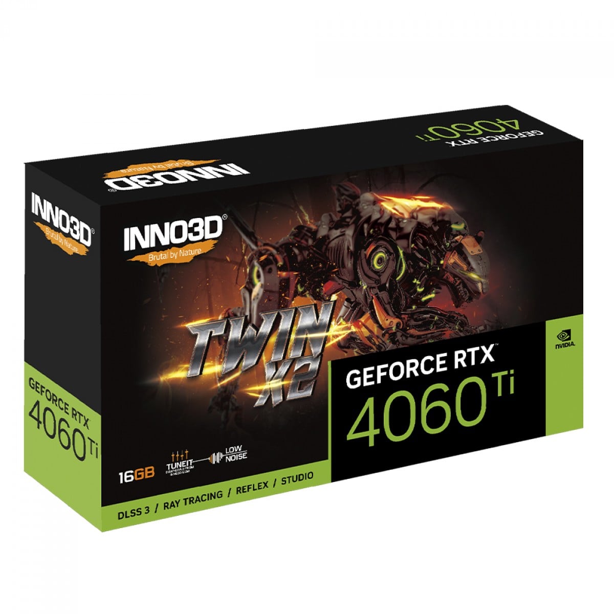 Placa de Vídeo INNO3D NVIDIA GeForce RTX 4060 Ti TWIN X2, 16GB, GDDR6, DLSS, Ray Tracing, N406T2-16D6-178055N