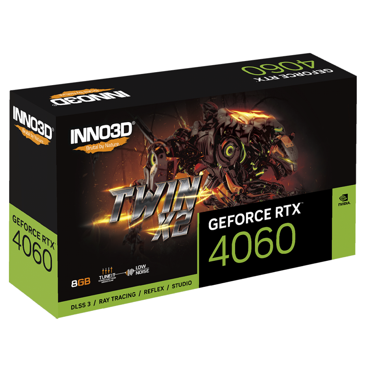 Placa de Vídeo INNO3D NVIDIA GeForce RTX 4060 TWIN X2, 8GB, GDDR6, DLSS, Ray Tracing, N40602-08D6-173051N