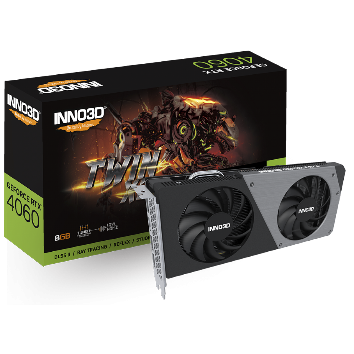 Placa de Vídeo INNO3D NVIDIA GeForce RTX 4060 TWIN X2, 8GB, GDDR6, DLSS, Ray Tracing, N40602-08D6-173051N