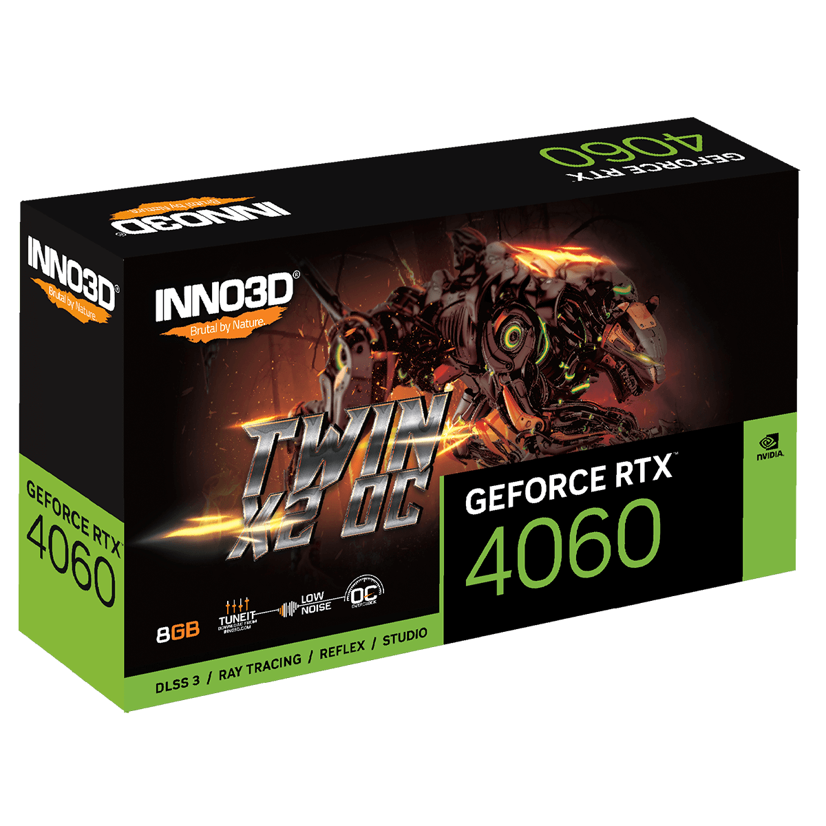 Placa de Video INNO3D NVIDIA GeForce RTX 4060 TWIN X2 OC, 8GB, GDDR6, DLSS, Ray Tracing, N40602-08D6X-173051N